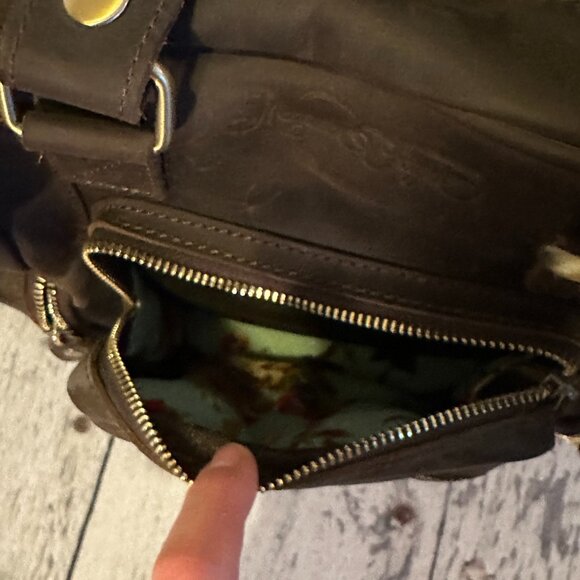 EUC -  House of Flynn Full size Dark Brown Leather Evermore Camera Bag - Picture 3 of 16